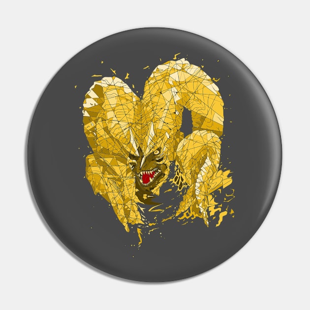 Kulve the Golden Behemouth Pin by paintchips