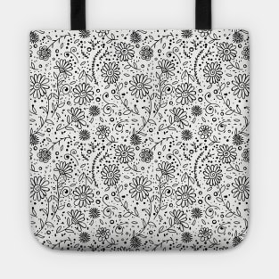 Doodle floral pattern Tote