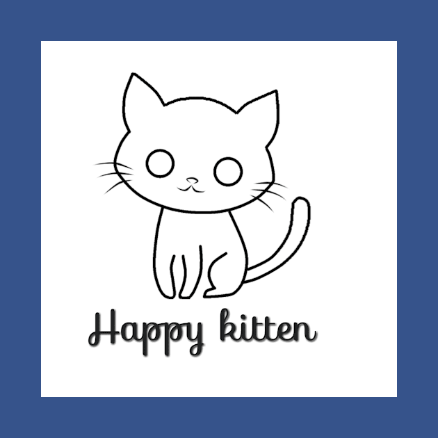 Happy kitten T-shirts by Zenith monochrome arts 