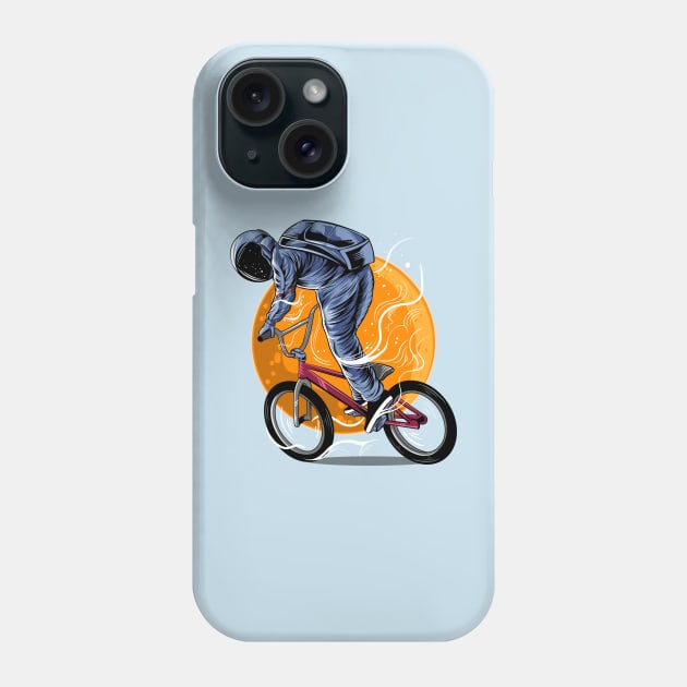 astronaut riding a bike Phone Case by Mako Design 