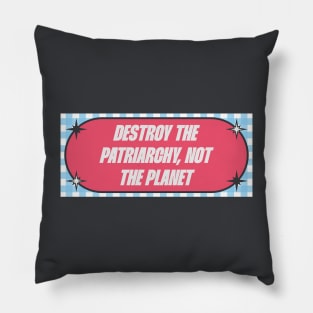 Destroy The Patriarchy Not The Planet Pillow