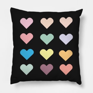 Valentine Pastel Hearts Pillow