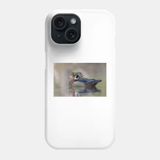 Wood duck swimming Phone Case