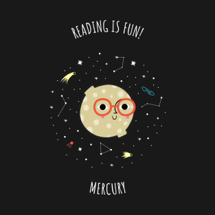 Reading is Fun - Space Lover, Mercury T-Shirt