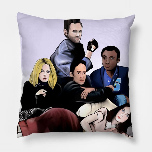 The Greendale Community College Brat Pack Pillow by Jamie Collins