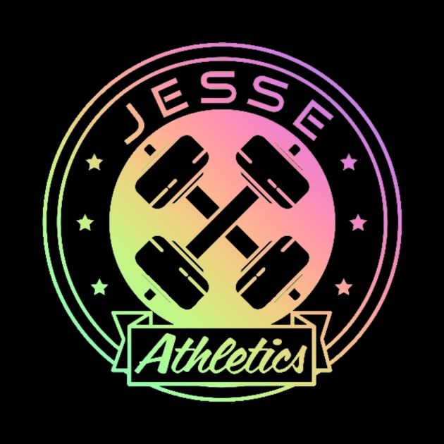 Colorful T-shirt for Jesse Athletics by blackdogtees