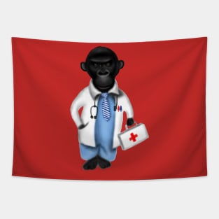 Funny Monkey Doctor Tapestry