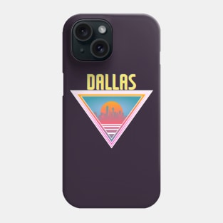 Dallas City Skyline Silhouette Sunrise Retro 80's / 90's Vaporwave Aesthetics - Bright Vintage Design For Sunny Summer Days Phone Case