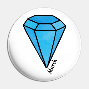 March Aqua Spinel Birthstone Pin