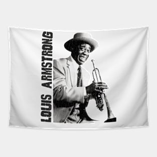 Louis Armstrong Retro White Tapestry