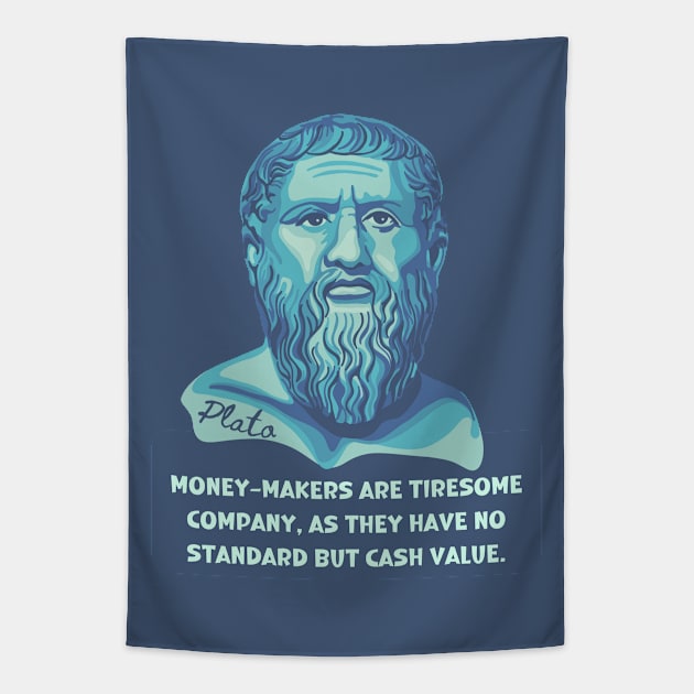 Plato Portrait and Quote Tapestry by Slightly Unhinged