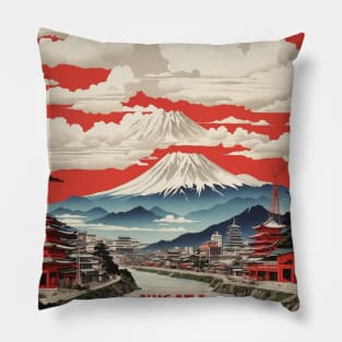 Niigata Japan Travel Vintage Tourism Poster Pillow