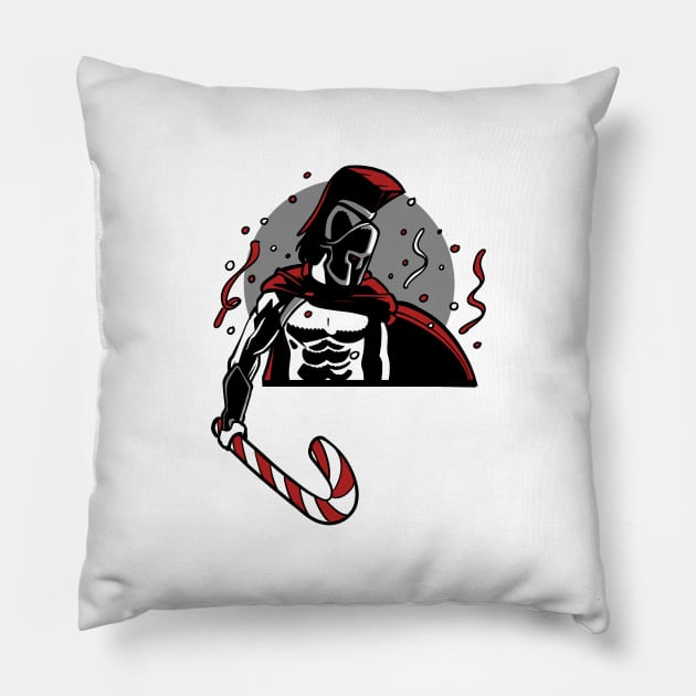 festive Spartan warrior Pillow by TomiAx