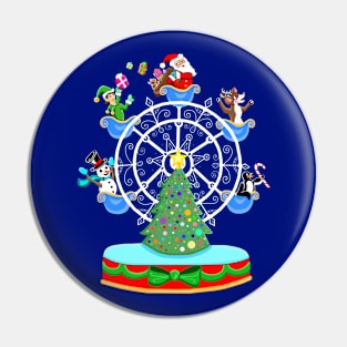 Festive Christmas Ferris Wheel Pin