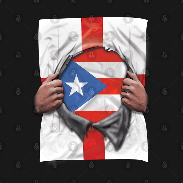 Puerto Rico Flag English Flag Ripped - Gift for Puerto Rican From Puerto Rico by Country Flags