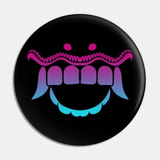 Bali Tiger Mask Teeth Vaporwave Pin