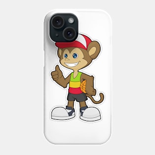 Monkey as Basketball player with Basketball Phone Case