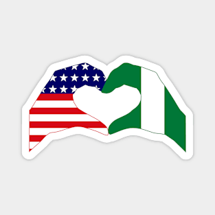 We Heart USA & Nigeria Patriot Flag Series Magnet