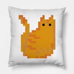 Cat Pixel Art - ginger Pillow