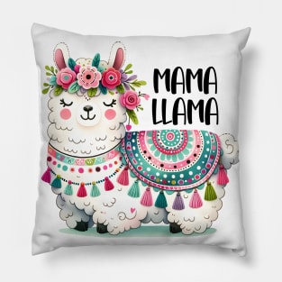 Mama Llama Funny Mothers Day Llama lover Pillow