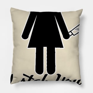 I stab you. Two sided version. Pillow