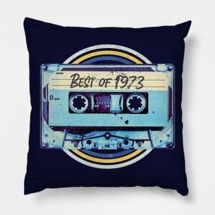 Retro Best of 1973 Mixtape Audio Cassette Tape // Funny Vintage 1973 Birthday Pillow