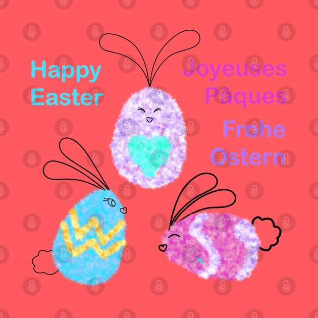 Easter Greetings Egg-Bunnies by chowlet