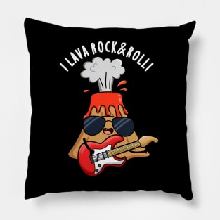 I Lava Rock And Roll Cute Volcano Pun Pillow