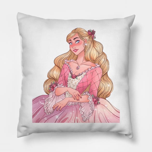 Princess and the Pauper Pillow by Sara no.style.illustrator