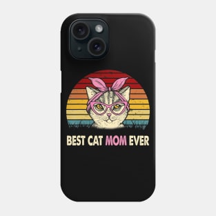 Vintage Best Cat Mom Ever T Shirt Cat Mama Mother Gift Women Phone Case