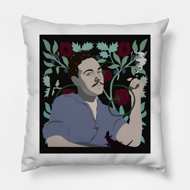 Tennessee Williams Pillow by Goddess of the Bees 