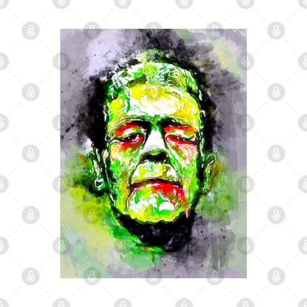 Watercolor Frankenstein Monster by danieljanda