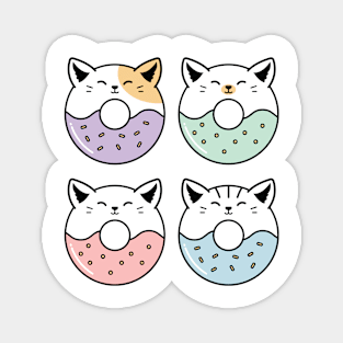 Kawaii Cats Donut Shaped Magnet