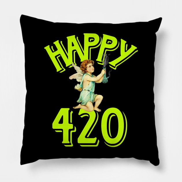 Happy 420 Pillow by Trendsdk