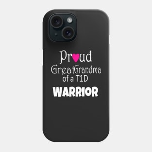 Proud Great Grandma - White Text - Pink Heart Phone Case