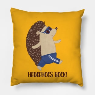 Hedgehogs Rock! Cute Funny Hedgehog Pillow