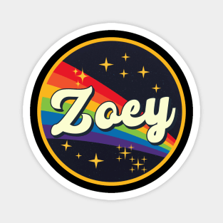 Zoey // Rainbow In Space Vintage Style Magnet