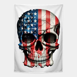 American Flag Skull Tapestry