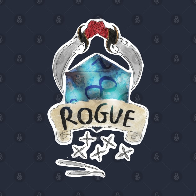 Rogue D&D Class T Shirt by FoxFallArt