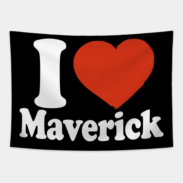 I Love Maverick Tapestry by Saulene