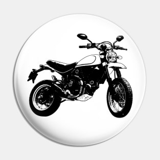 Scrambler Bike Black and White Color Pin