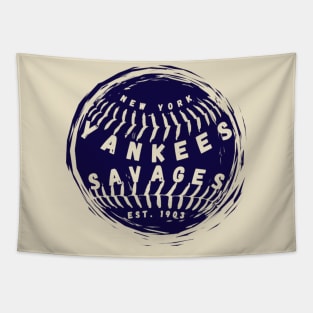 YANKEES SAVAGES BASEBALL TEAM Tapestry