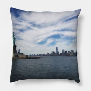 Lady Liberty & Manhattan Skyline Pillow