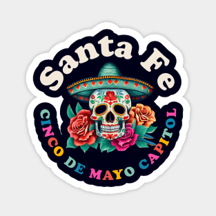 Santa Fe Cinco de Mayo 2023 Sugar Skull New Mexico Magnet