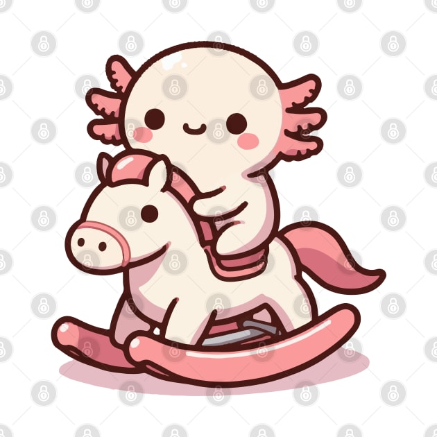 Cute axolotl on Rocking Horse by fikriamrullah