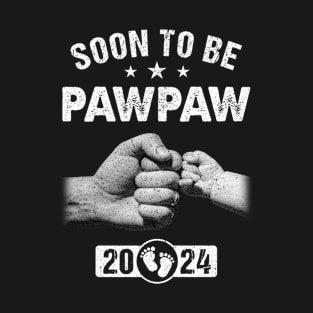 Soon To Be Pawpaw Est 2024 Fathers Day First Time New T-Shirt