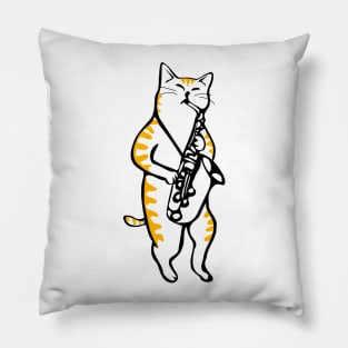 Saxocat - Cat Playing Saxophone Pillow