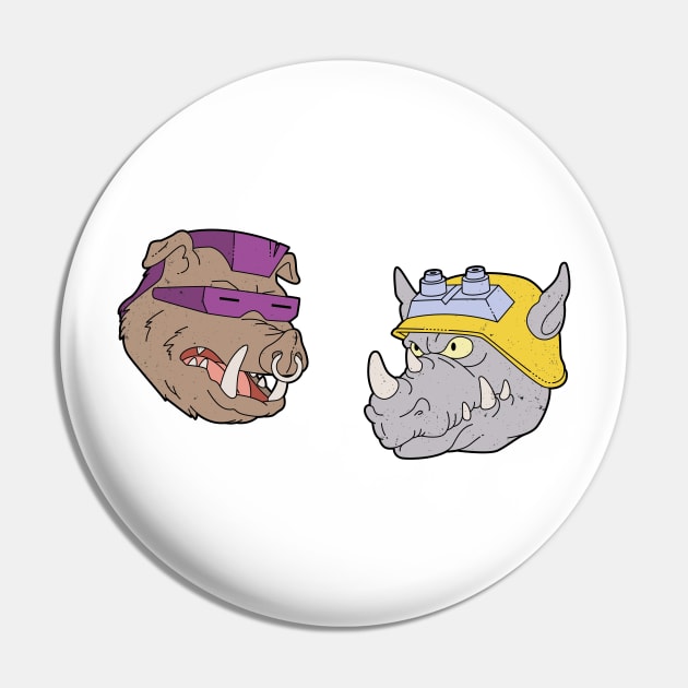 Bebop and Rocksteady Pin by Rabbit’s Hollow