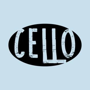 Cello Oval Rough Text T-Shirt