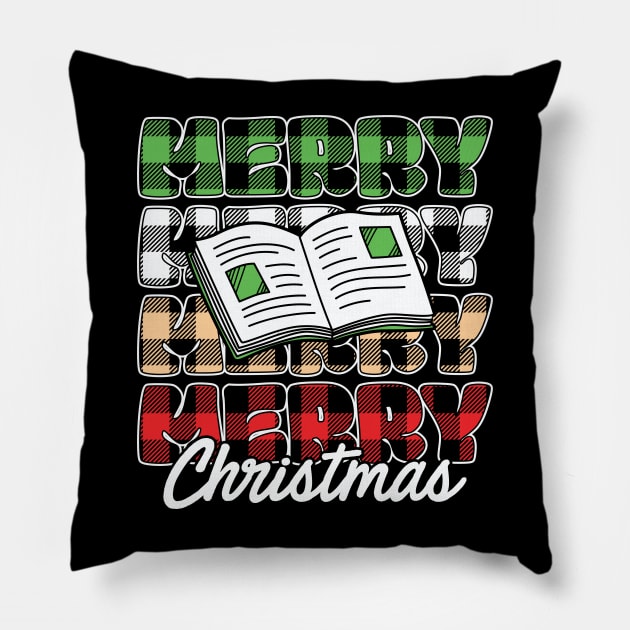 Merry bookmas Pillow by MZeeDesigns